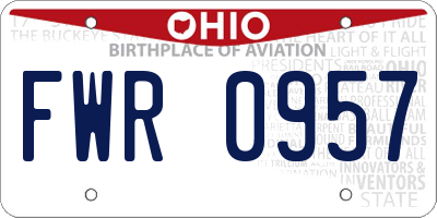 OH license plate FWR0957