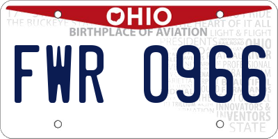 OH license plate FWR0966