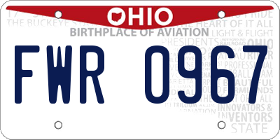 OH license plate FWR0967