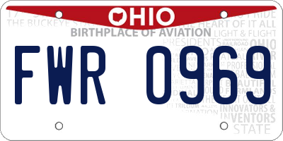 OH license plate FWR0969