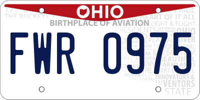 OH license plate FWR0975
