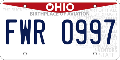 OH license plate FWR0997