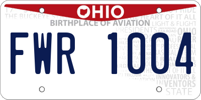 OH license plate FWR1004