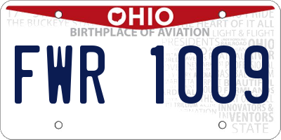OH license plate FWR1009