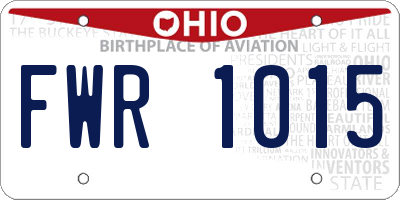 OH license plate FWR1015
