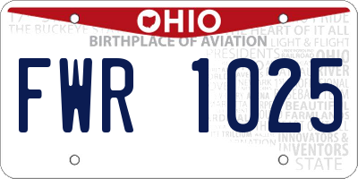 OH license plate FWR1025