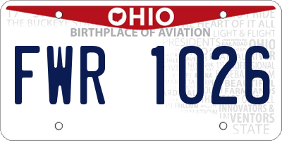 OH license plate FWR1026