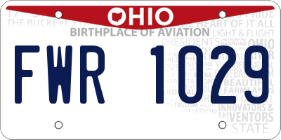 OH license plate FWR1029