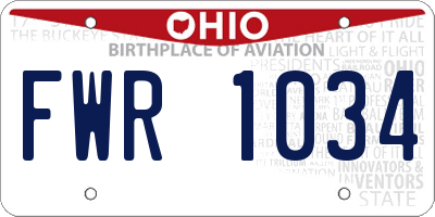 OH license plate FWR1034