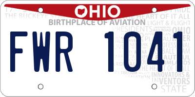 OH license plate FWR1041
