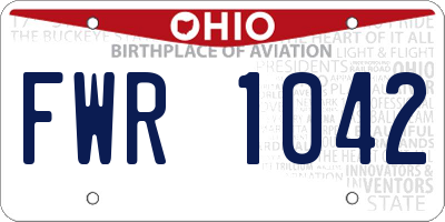 OH license plate FWR1042
