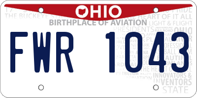 OH license plate FWR1043