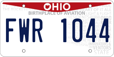 OH license plate FWR1044