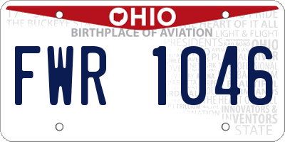 OH license plate FWR1046