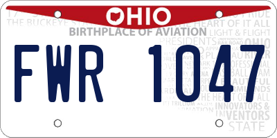 OH license plate FWR1047