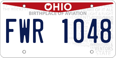 OH license plate FWR1048