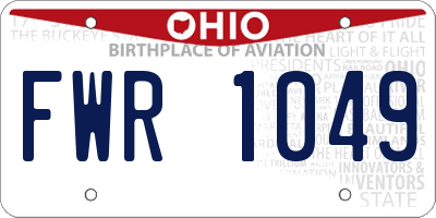 OH license plate FWR1049
