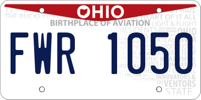 OH license plate FWR1050