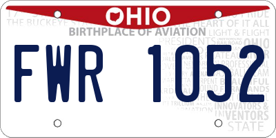 OH license plate FWR1052