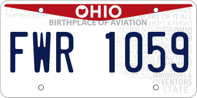 OH license plate FWR1059