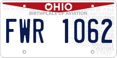 OH license plate FWR1062