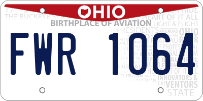 OH license plate FWR1064