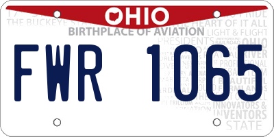 OH license plate FWR1065