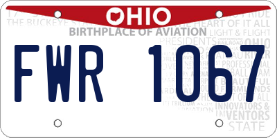 OH license plate FWR1067
