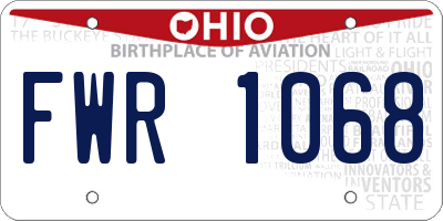 OH license plate FWR1068