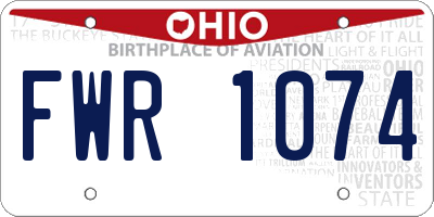 OH license plate FWR1074