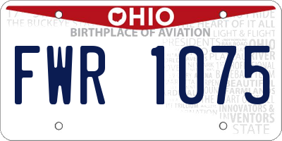 OH license plate FWR1075