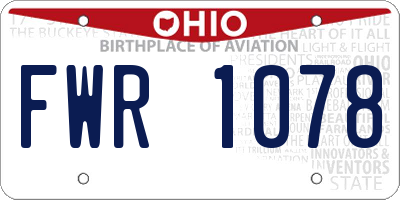 OH license plate FWR1078