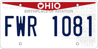 OH license plate FWR1081