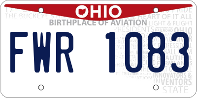 OH license plate FWR1083