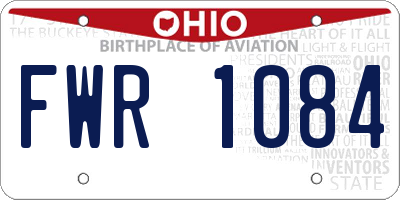 OH license plate FWR1084