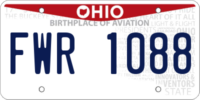 OH license plate FWR1088