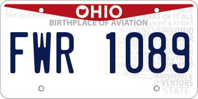 OH license plate FWR1089