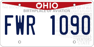 OH license plate FWR1090