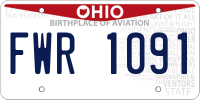 OH license plate FWR1091