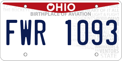 OH license plate FWR1093
