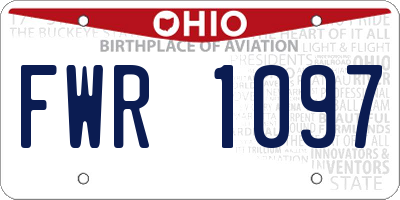 OH license plate FWR1097