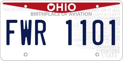 OH license plate FWR1101