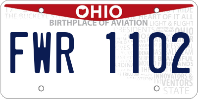 OH license plate FWR1102