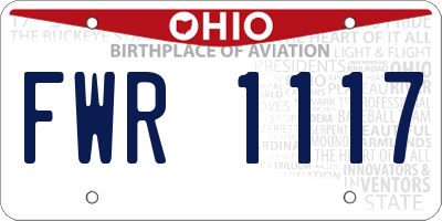 OH license plate FWR1117