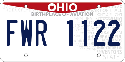 OH license plate FWR1122