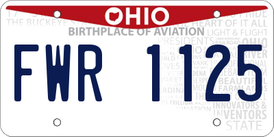 OH license plate FWR1125