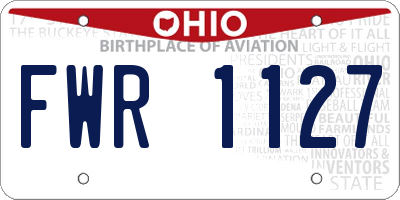 OH license plate FWR1127