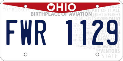 OH license plate FWR1129