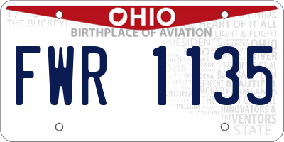 OH license plate FWR1135