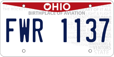 OH license plate FWR1137